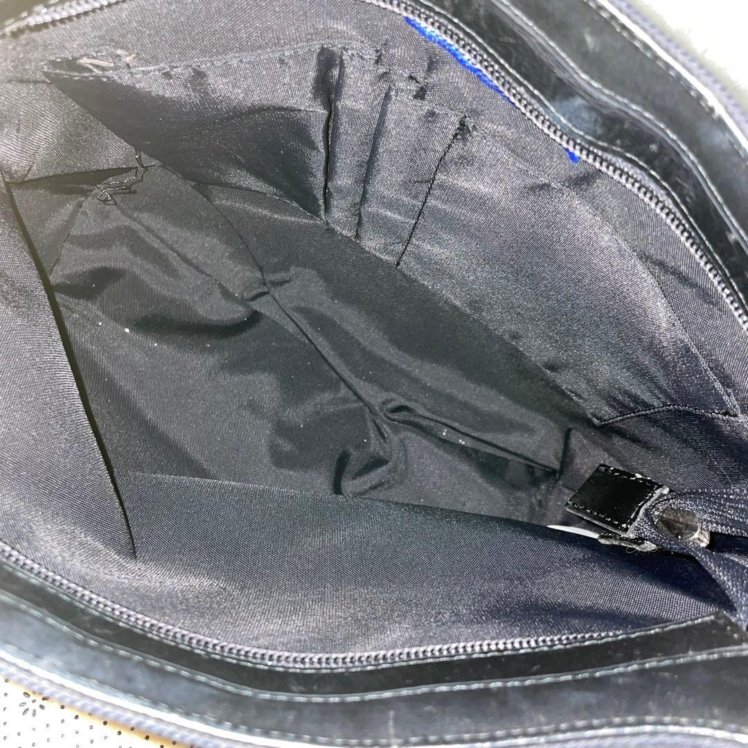 Burberry Blue Label One Shoulder Bag Dark Navy Leather Horse Logo Hobo Bag New thumbnail 9