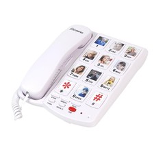 Big Button Phone for Seniors, Corded Landline Telephone with 10 Picture Keys, Ph