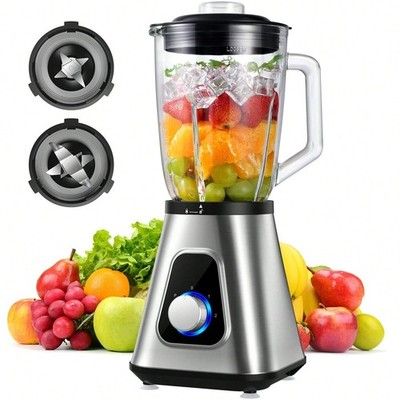 SHARDOR 1200W Countertop Blender 52oz Glass Jar 22oz Travel Cup Smoothie Maker