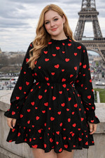 SHEIN Curve Heart Print Mini Dress Plus 1XL-4XL Valentine Date Night NWT
