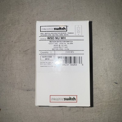 Acuity Sensorswitch WSD NU WH Motion Detector Switch 120-277v