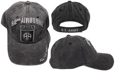 82nd Airborne All The Way Grey Gray Embroidered Hat Cap CAP527B - Licensed