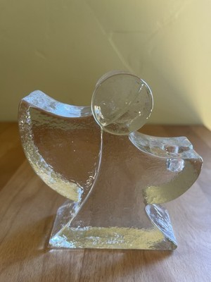 Vintage MCM Wiesenthal Hutte West Germany Glass Angel Candle Holder