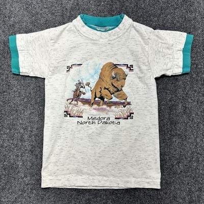 Vintage Medora North Dakota T Shirt Bison Indian Horse Alore Youth Toddler 6-8