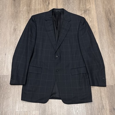 Canali Blazer Mens 42L Windowpane Check Wool Sport Coat Jacket Italy (EU 52L)