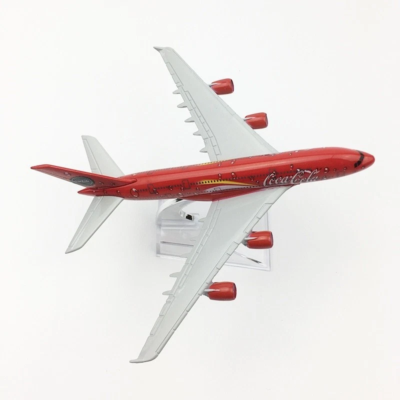 Modello Aereo Diecast 1:400 - Airbus A380 Design Coca-Cola 16cm - Da Collezione - Immagine 3 di 4