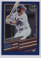 2026 Panini Stars & Stripes Prizm Blue Prizm 97/299 Roch Cholowsky #140 4d5