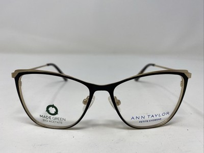 Ann Taylor Petite ATP711 C01 48-14-130 Black/Gold Full Rim Eyeglasses Frame ZK82
