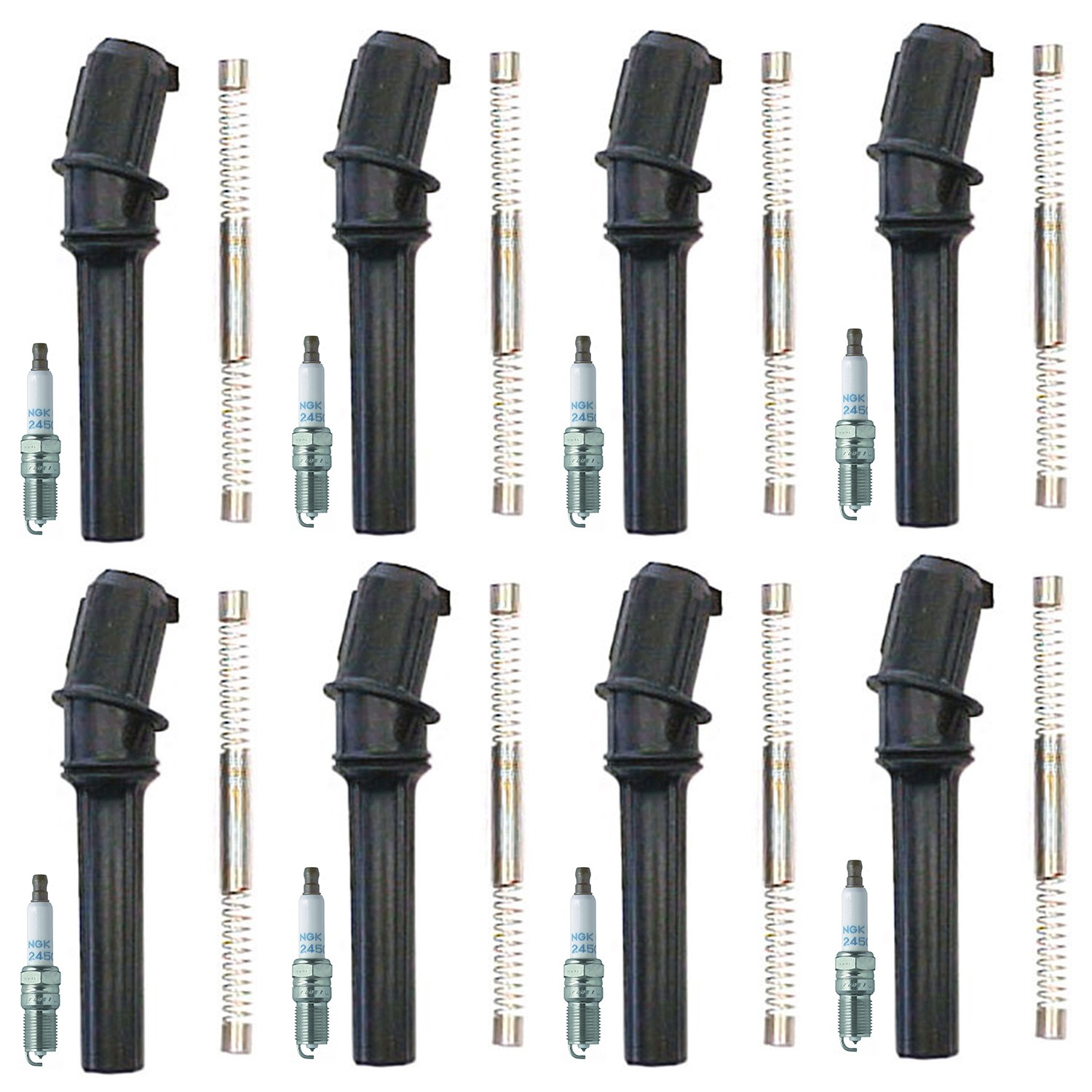 NGK 8 Laser Platinum Spark Plugs  Denso Coil Boots Kit for Crown Victoria E-150