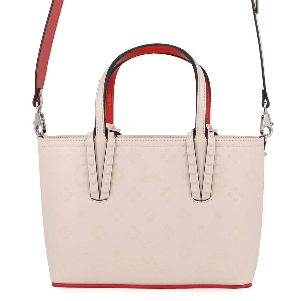 Christian Louboutin — Christian Louboutin Kabata E/W Mini 2WAY Tote Bag Leather Jasmin Flower 1235...