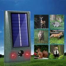 USB & Solar Ultrasonic Animal Repellent Dog Cat Skunk Deer Raccoon Repeller