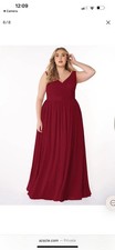#7 Azazie Burgundy Chiffon Maxi Dress NWT Formal Bridesmaid Gown Size A16