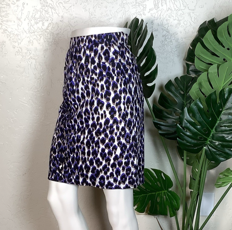 Gonna a matita vintage Yves Saint Laurent YSL Rive Gauche Paris stampa leopardata 36