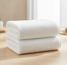 Extra Large White Towels Pack of 2  (70x140cm) - 100% Egyptian Cotton 600 GSM