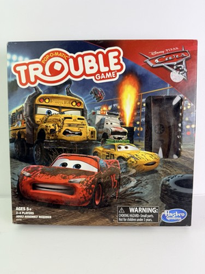 #ad Disney Pixar Cars 3 Trouble Board Game Pop O Matic Hasbro Complete $19.95
