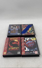 Sega Genesis MK-1631 Video Game Console w/ Controller Cables & 4 Game Cartridges