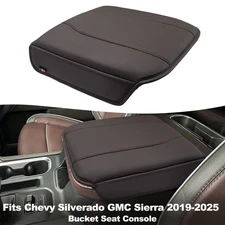Fit Chevy Tahoe GMC Sierra 2019-2026 Bucket Seat Console Armrest Lid Cover Brown