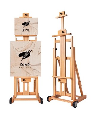 DJAR Large H-Frame Easel, Versatile Adjustable Beech Wood Studio Easel for Pa...