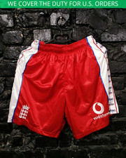 England Team Vintage Cricket Shorts With Stripes Asics Polyester Mens Size 38