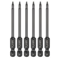"6 StüCk T6 Magnetische Torx-Schraubendreher-Bits FüR 1/4\" Sechskant 75Mm LäNge"