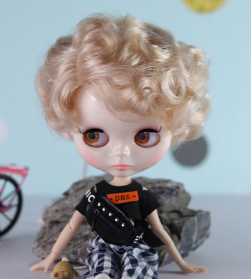 Neo Blythe Doll Nude Shiny Face White Skin Short Blonde Hair Collector Toys Gift
