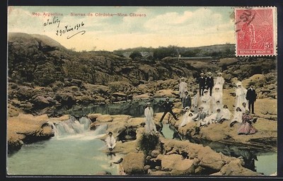Ansichtskarte Mina Clavero, Sierra de Córdoba con visitantes 