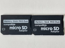 2 Pack Micro SD SDHC to Memory Stick MS Pro Duo Dual Slot Adapter PSP 1000 2000