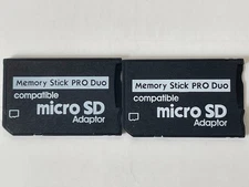 2 Pack Micro SD SDHC to Memory Stick MS Pro Duo Dual Slot Adapter PSP 1000 2000