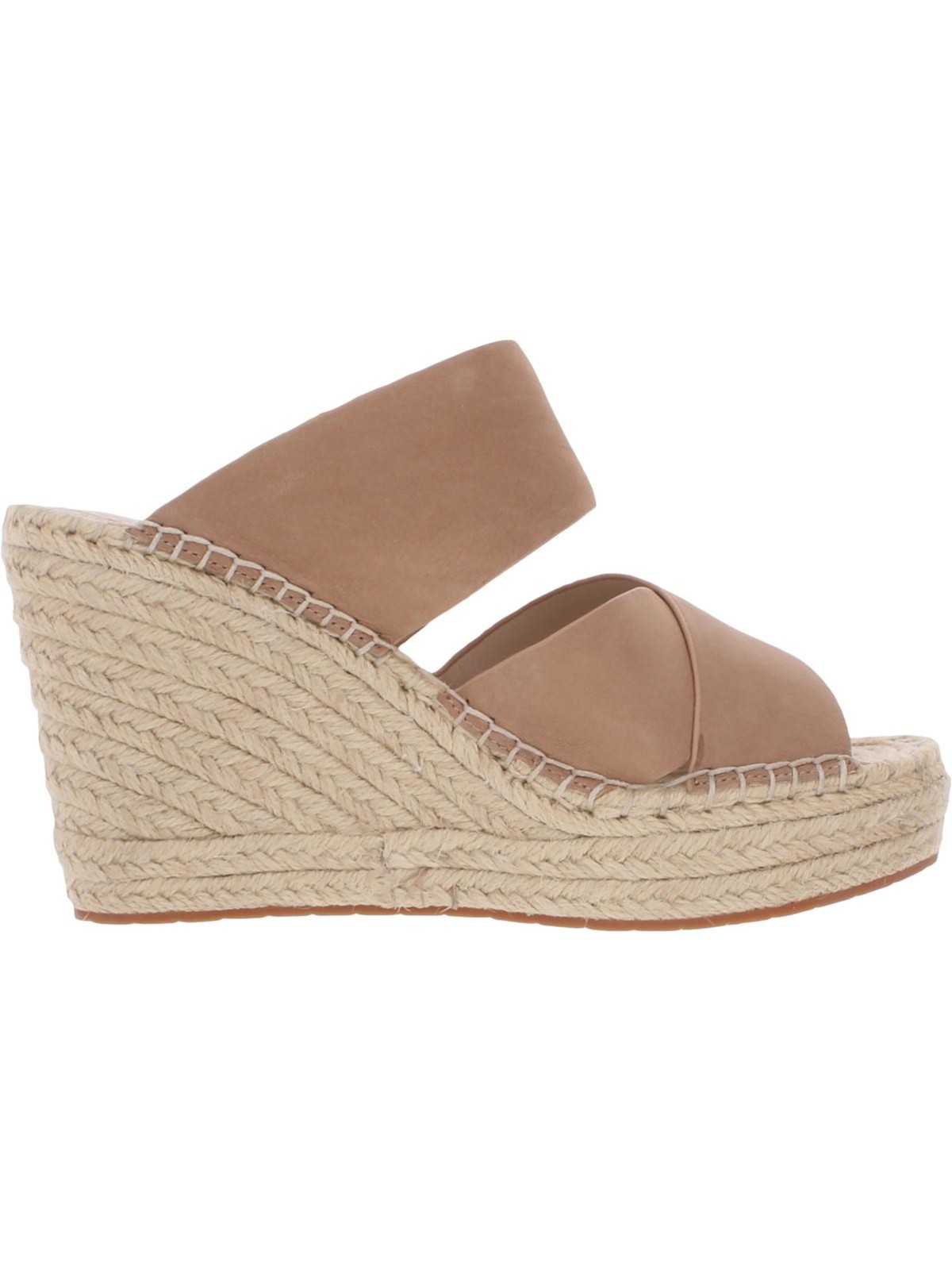 KENNETH COLE NEW YORK Womens Beige Olivia Wedge Slip On Leather Espadrilles 7 10090₽