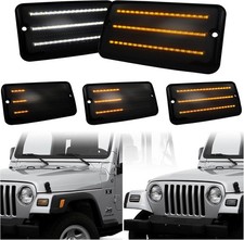 Smoked Lens Switchback White DRL Amber Sequential Flash Turn Signal Lights Compa