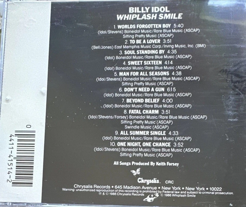 Whiplash Smile by Billy Idol (CD, 2006) Foto 2 de 2