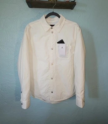 Jordan Air Jordan Men's Button Snap Jacket Size Small (S) Long Sleeve White - Image 1 of 4