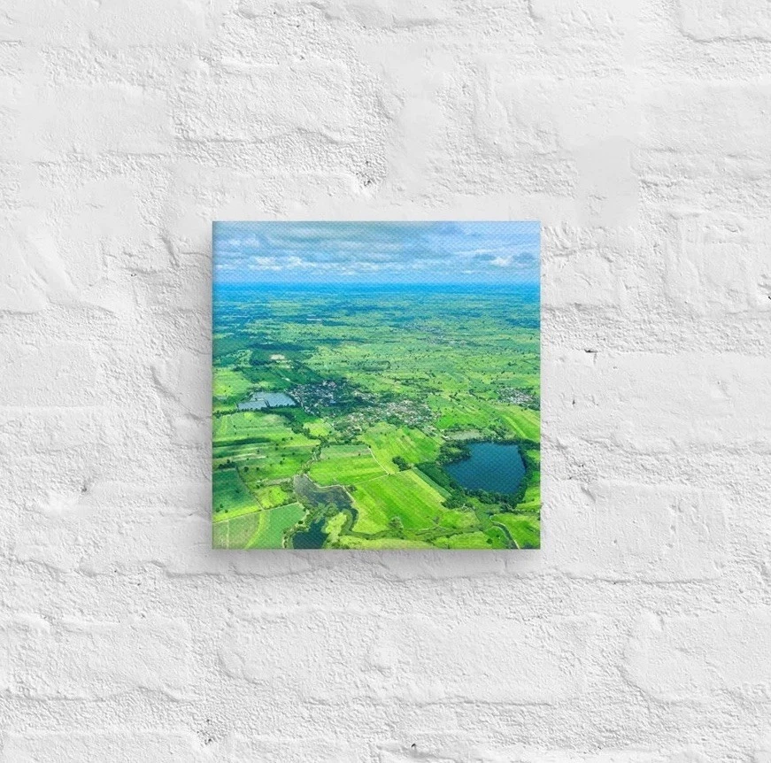 Exuberantes campos de arroz verde de Isan, Tailandia - Impresión en lienzo 8x8 - Foto original Foto 2 de 4