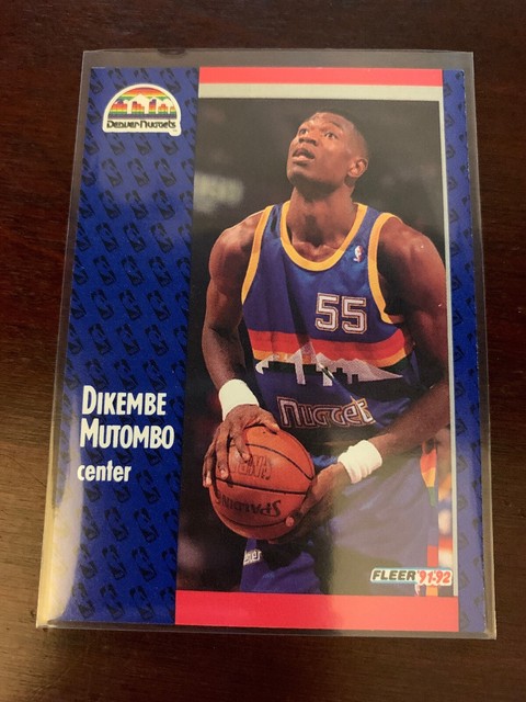 1991 92 Fleer 277 Dikembe Mutombo Denver Nuggets Rookie Cards 2 Cards 