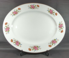 Royal Grafton Oval Serving Plate~Fine Bone China~White with Pink Roses ~ L34cm