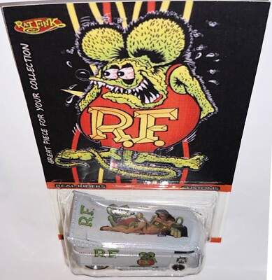 Gray VW DRAG BUS CUSTOM Hot Wheels Rat Fink Series w/Real Riders
