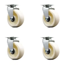 5 Inch Nylon Wheel Swivel Caster Set with Ball Bearings SCC