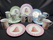 Lote de 15 piezas ~ Juego de postres Charter Club "SWEET TIME": (7) platos ~ (8) tazas