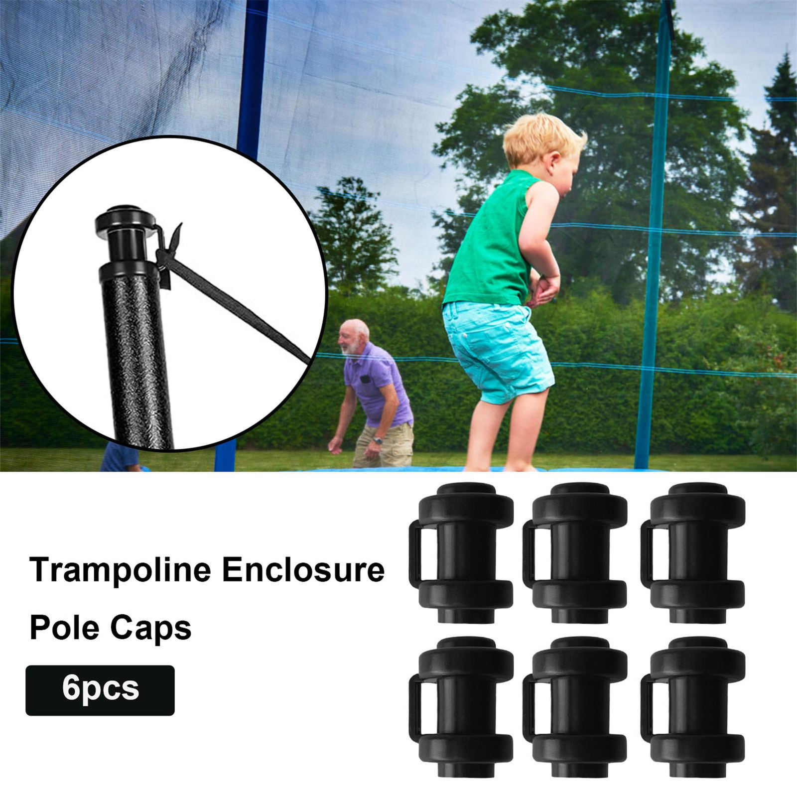 6/8Pcs Trampoline Enclosure Pole Caps 1 Inch Trampoline Protective