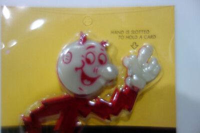 Vintage REDDY KILOWATT Business card Figure - Red w/Black Stand