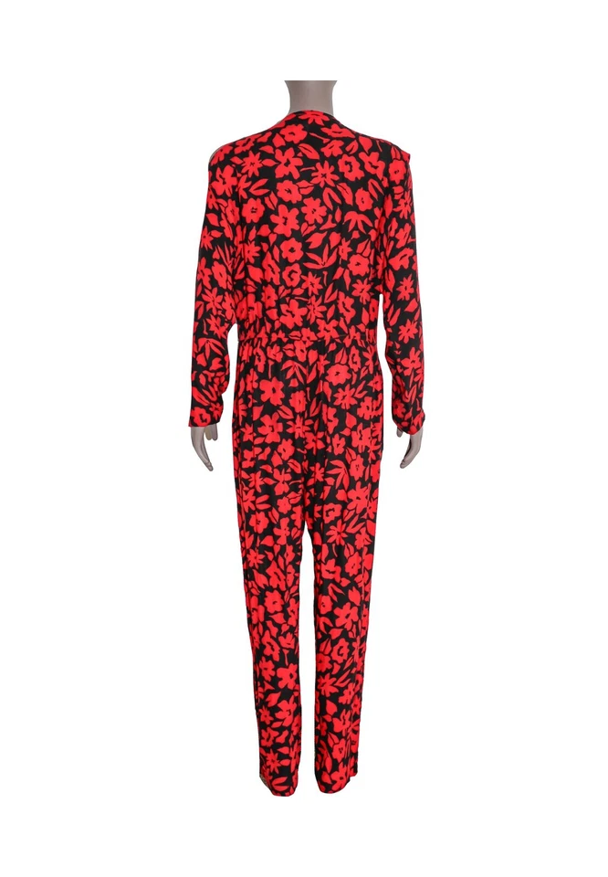 Floral Long Sleeve Jumpsuit Womens Boho One-Piece Outfit Casual Chic Romper 14 - Image 2 of 4