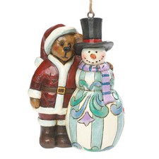 Boyds Bears Jim Shore Santa Bear Kringle w/Frosty Snowman Ornament  4041915