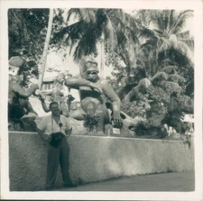 Photograph 1954 Singapore Tiger Balm Gardens Gorilla's 2.25 x 2.25 inches