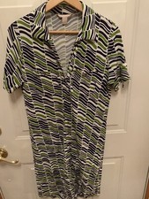 banana republic Dress - Small - White/black/green - Button Front - Retro Design