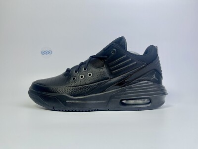 Herren Nike Air Jordan Max Aura 5 Turnschuhe Schwarz Grau Leder 1 4 Verschiedene Größen