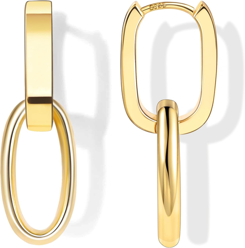 14K Gold Plated 925 Sterling Silver Dangle Earrings for Women Drop Earrings Smal