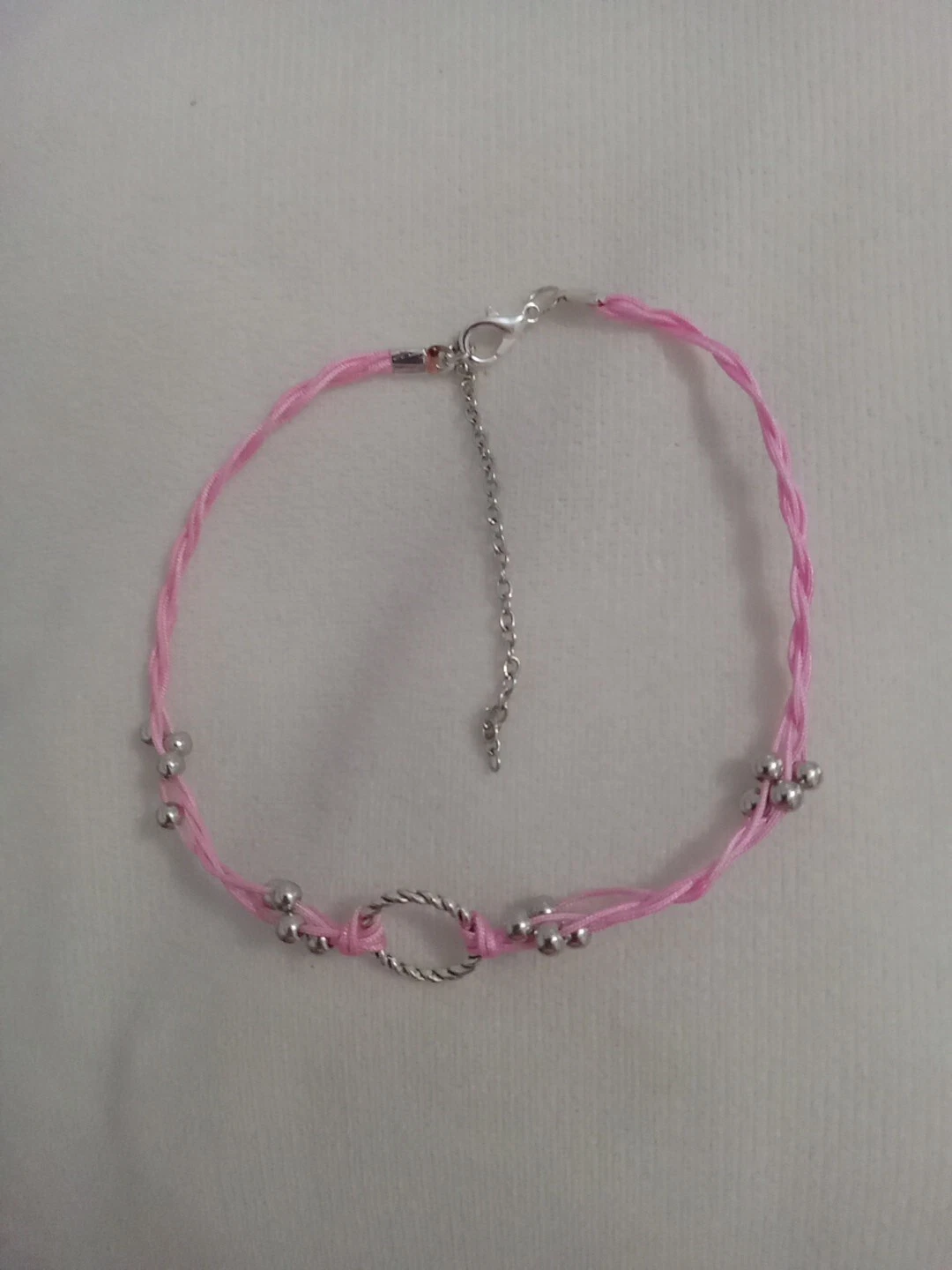 VETEMENTS Girocollo per bambini in nylon rosa con perline accento argento