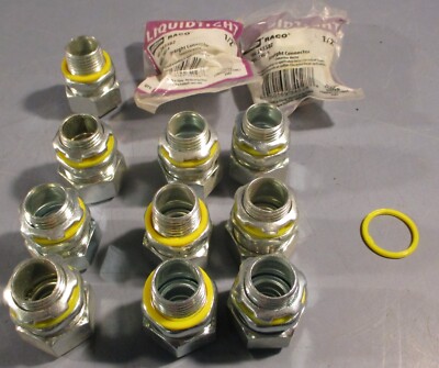 Hubbell Raco 3402-8 Straight Connector Liquid Tight 1/2'' (Lot of 12)