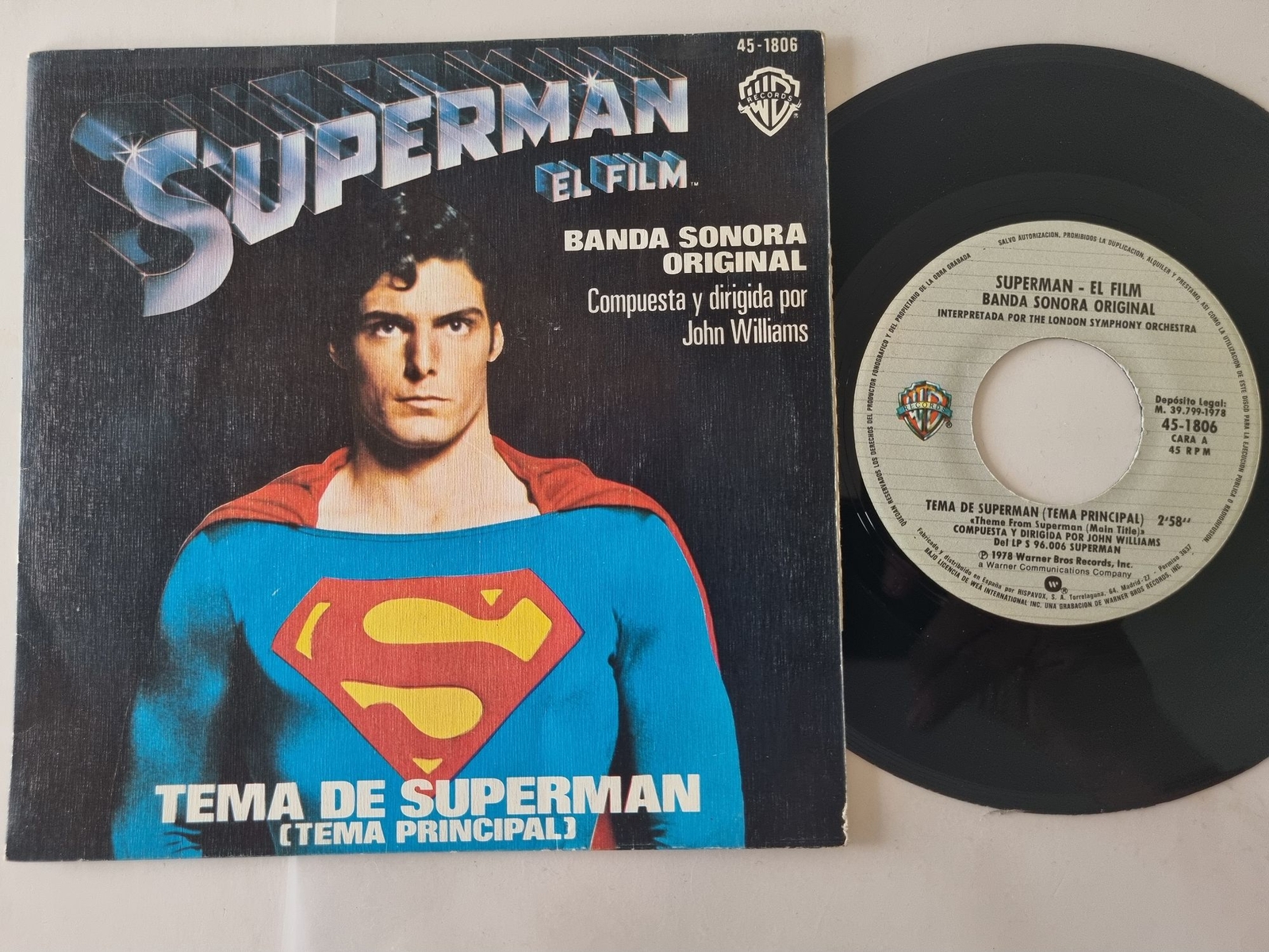 John Williams - Theme from Superman 7'' Vinyl Spain/ Christopher Reeves