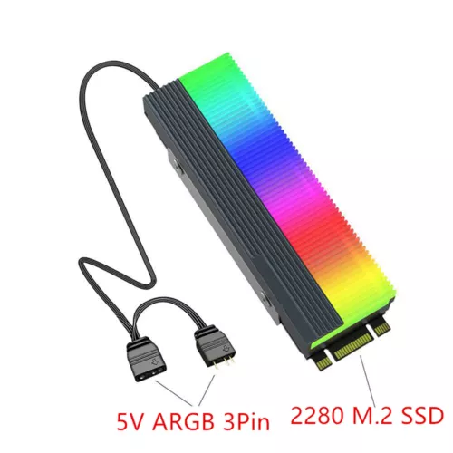 M.2 2280 NVME NGFF SSD Heatsink Cooler ARGB Solid State Disk Heat Sink Radiator